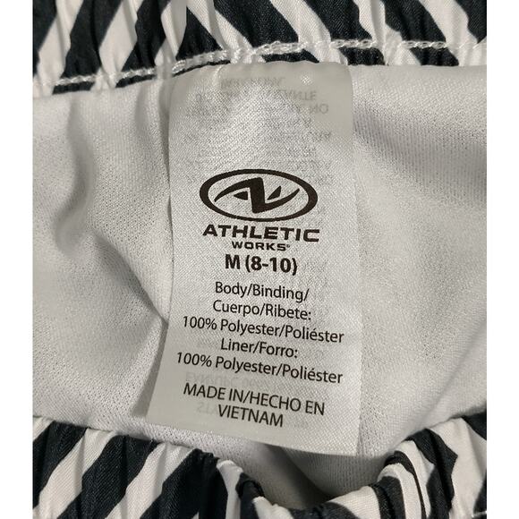 Athletic Works Shorts Women' Size M(8/10) Black White Print Elastic Waist Pullon - Picture 2 of 7